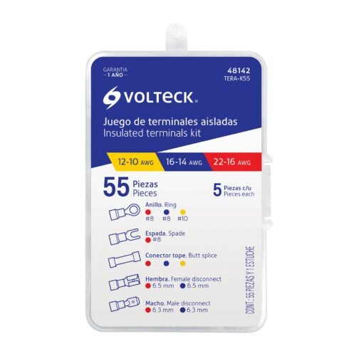 481422 48142 - Juego de 55 terminales aisladas para cable, Volteck