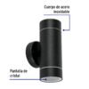 48144 - Arbotante de acento 2 spots negro, lámparas no incluidas