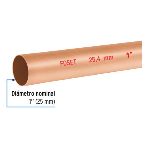 48153 48153 - Tubo rígido de cobre 1" tipo "N", 3m, 1.4kg, FOSET