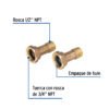 48159 - Juego de 2 niples para medidor de agua, 1/2 x 3/4", FOSET