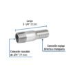 48176 48176 - Niple de acero galvanizado 3/4" tipo botella, Foset