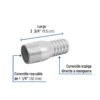 48178 - Niple de acero galvanizado 1-1/4" tipo botella, Foset