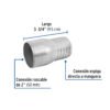 48180 - Niple de acero galvanizado 2" tipo botella, Foset