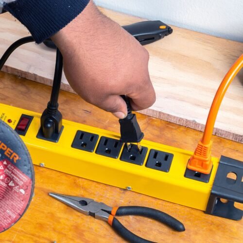 481864 48186 - Multicontacto 14 AWG industrial supresor de picos 6 entradas