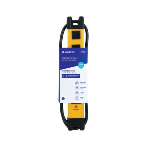 481865 48186 - Multicontacto 14 AWG industrial supresor de picos 6 entradas