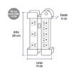 48188 - Multicontacto 14 AWG industrial supresor de picos 8 entradas