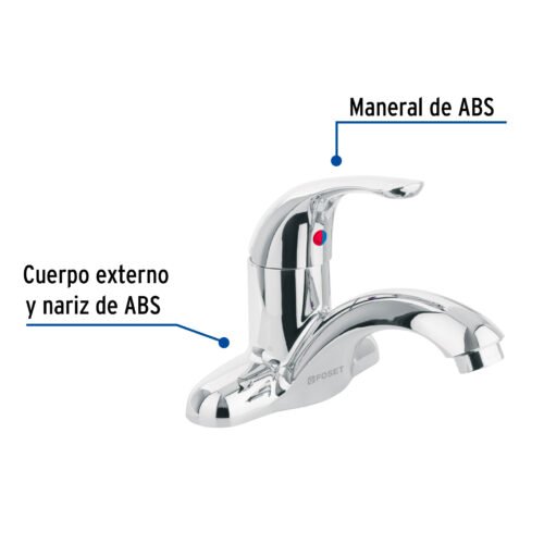 48191 - Monomando lavabo, ABS, nariz curva, BASIC