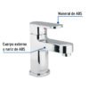 48192 - Monomando lavabo, ABS, nariz recta, BASIC