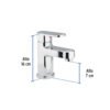 48192 - Monomando lavabo, ABS, nariz recta, BASIC