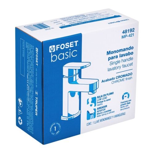 48192 - Monomando lavabo, ABS, nariz recta, BASIC