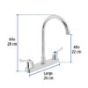 481942 48194 - Mezcladora 8" fregadero, ABS, cuello curvo, palanca, BASIC
