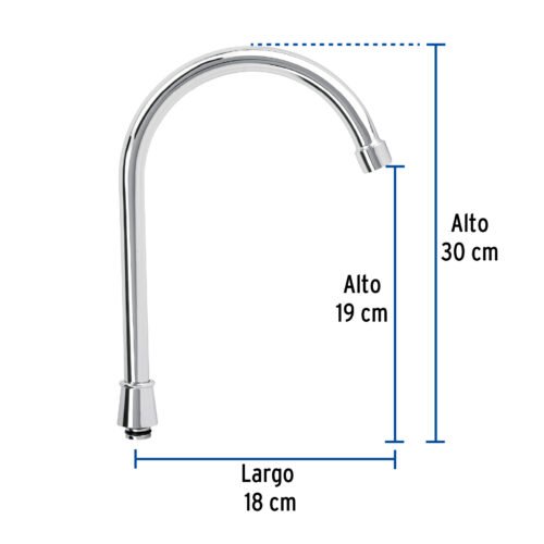 48195 - Cuello alto para mezcladora de fregadero, cromo, Basic