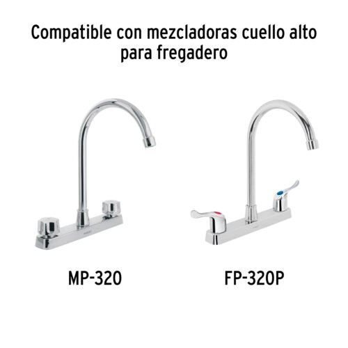 48195 - Cuello alto para mezcladora de fregadero, cromo, Basic