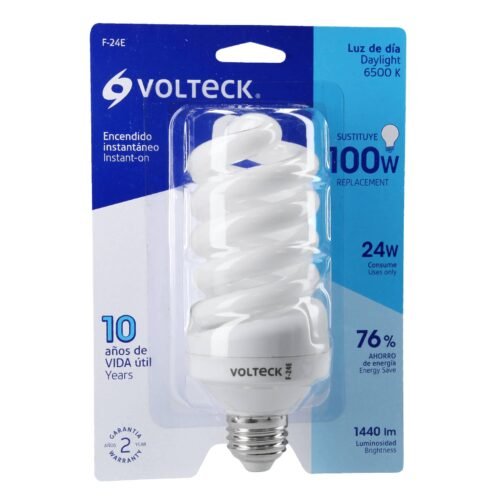48215 - Lámpara espiral T4 24 W luz de día en blíster, Volteck