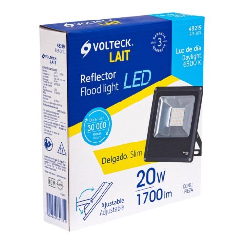 48219 - Reflector delgado de LED 20 W luz de día, Volteck