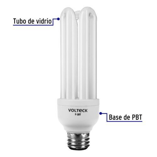 482261 48226 - Lámpara triple T4 20 W luz de día en blíster, Volteck