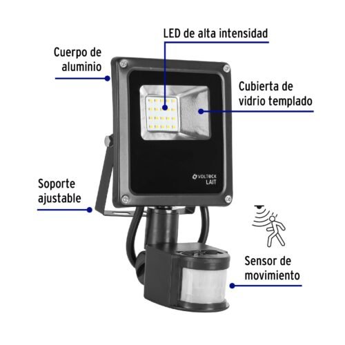 48228 - Reflector LED 10 W alta intensidad con sensor de movimiento