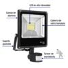 48230 - Reflector LED 30 W alta intensidad con sensor de movimiento