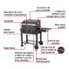 48248 - Asador de carbón de 24" con tapa, negro, FIERO