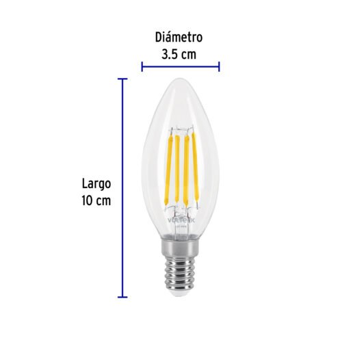 482542 48254 - Lámpara LED tipo vela 4 W con filamento base E14 luz cálida