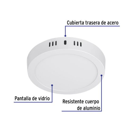 482572 48257 - Luminario LED tipo plafón 12 W, redondo, luz cálida, blanco