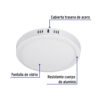482581 48258 - Luminario LED tipo plafón 18 W, redondo, luz cálida, blanco