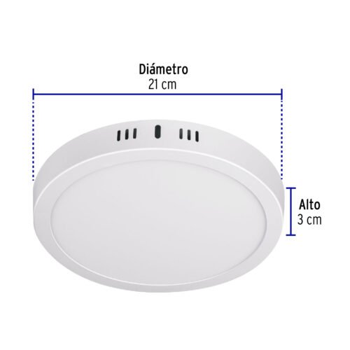 482582 48258 - Luminario LED tipo plafón 18 W, redondo, luz cálida, blanco