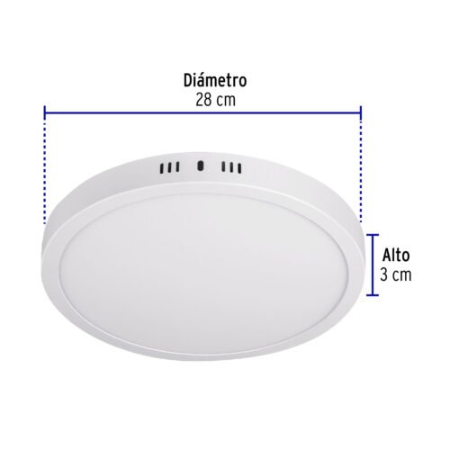 482593 48259 - Luminario LED tipo plafón 24 W, redondo, luz cálida, blanco