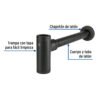 482691 48269 - Céspol de bote minimalista 1 1/4", negro, para lavabo, Foset