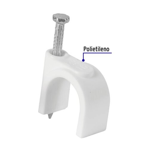 482762 48276 - Bolsa con 20 grapas blancas de 16 mm para cable redondo