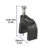 48283 - Bolsa con 20 grapas negras de 12 mm para cable redondo