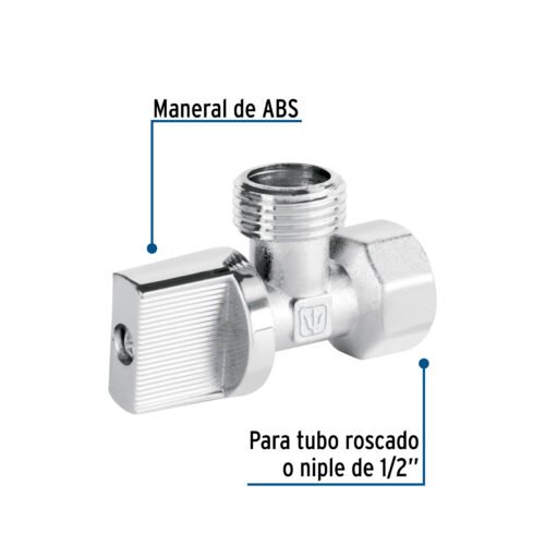 48286 - Llave angular de 1/2", 1/4 de vuelta, blíster, FOSET BASIC