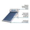 48287 - Calentador solar de agua, 12 tubos, 150L, 4 personas, Foset
