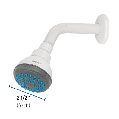 482933 48293 - Regadera plástica redonda 2-1/2" gris-blanca, Foset Basic