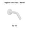 48294 - Regadera redonda de ABS 2-1/2" gris-blanca sin brazo, Basic