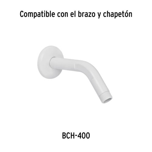 48294 - Regadera redonda de ABS 2-1/2" gris-blanca sin brazo, Basic