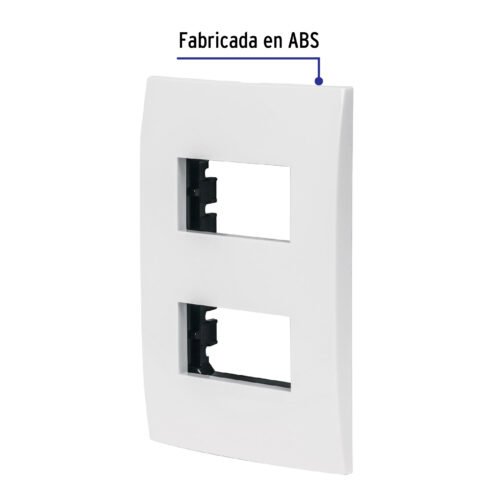 48304 - Placa 2 módulos de ABS, línea Oslo, color blanco, Volteck