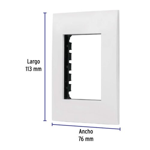 48305 - Placa 3 módulos de ABS, línea Oslo, color blanco, Volteck