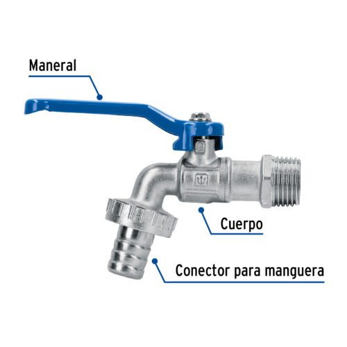 48307 - Llave de esfera de latón, 115 gr, entrada 1/2", Foset