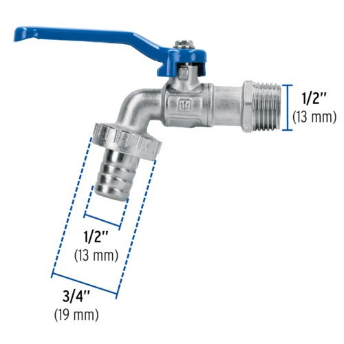 48307 - Llave de esfera de latón, 115 gr, entrada 1/2", Foset