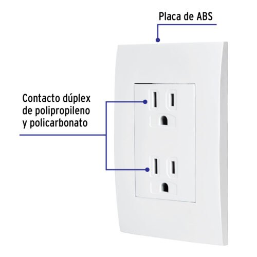 48309 - Contacto dúplex, 2 polos  tierra, línea Oslo, blanco