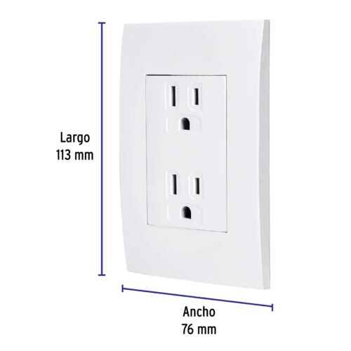48309 - Contacto dúplex, 2 polos  tierra, línea Oslo, blanco