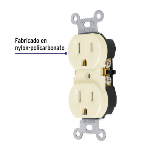 48311 - Contacto dúplex, 2 polos 3 hilos, Standard, granel, marfil
