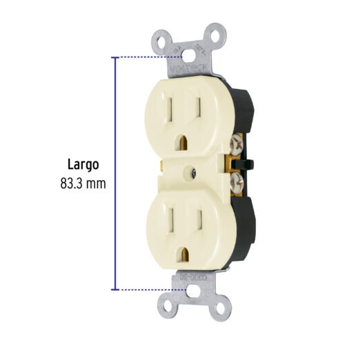 48311 - Contacto dúplex, 2 polos 3 hilos, Standard, granel, marfil