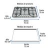 48316 - Parrilla gas empotrable 75cm, 5 quem, acero inox, Riviera