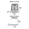 48320 - Parrilla gas empotrable 30cm, 2 quem, acero inox, Riviera
