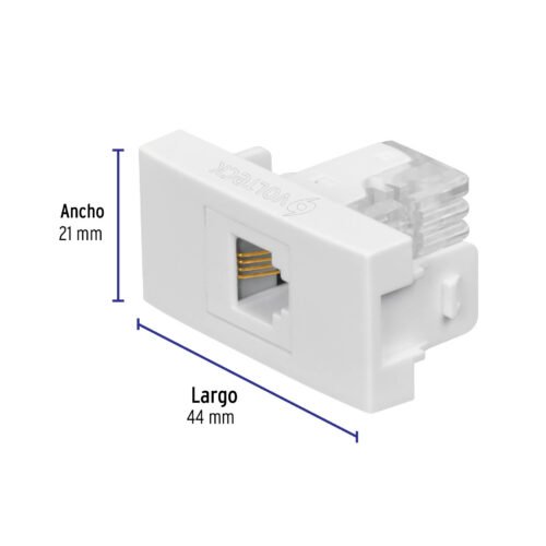 48327 - Toma de teléfono, línea Oslo, color blanco, Volteck