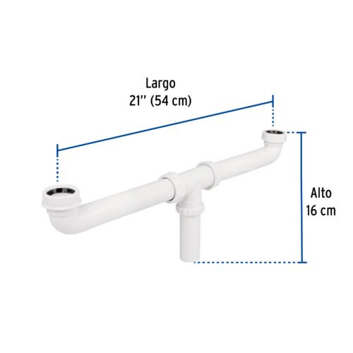 483382 48338 - Céspol doble 1-1/2", s/contra, polipropileno, para fregadero