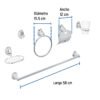 48341 - Juego de 6 accesorios p/baño cromo chapetón ovalado, Aqua