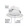 48346 - Luminario LED empotrado redondo de 5 W, luz de día, Volteck